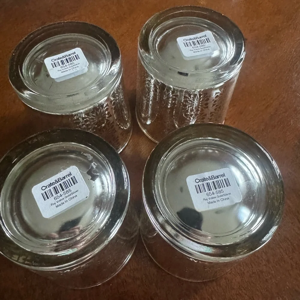 4 Crate&Barrel votive candle holders